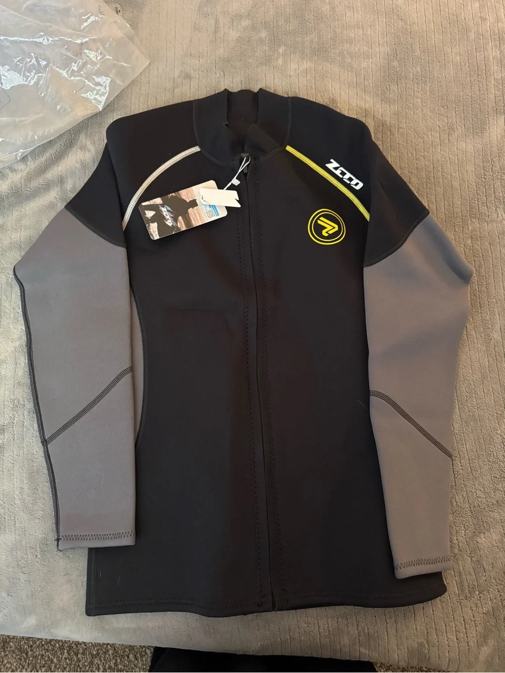 Men’s Black and Gray Rash Guard with Yellow Accents
